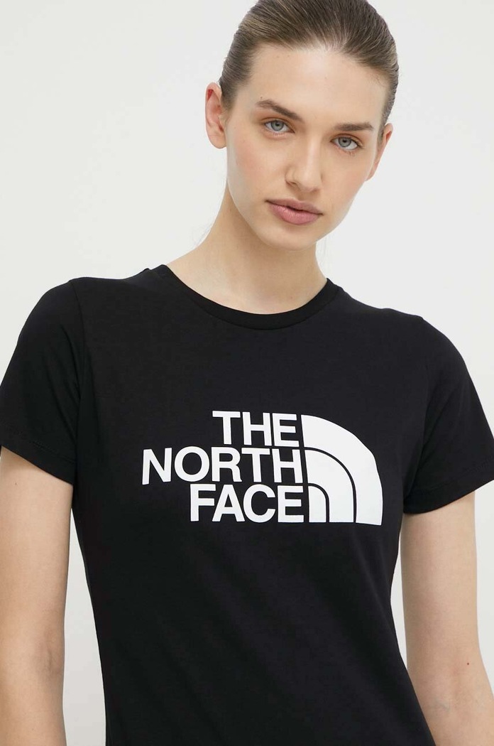 Βαμβακερό μπλουζάκι The North Face μαύρο NF0A87N6JK31