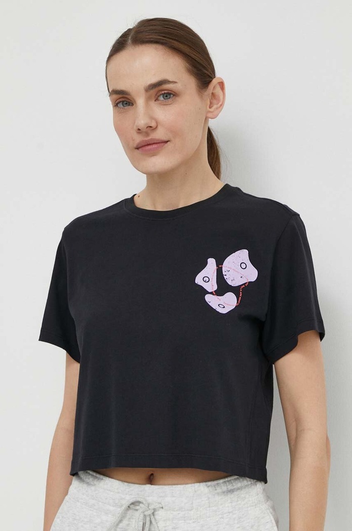 The North Face t-shirt bawełniany nadruk czarny NF0A87FJJK31