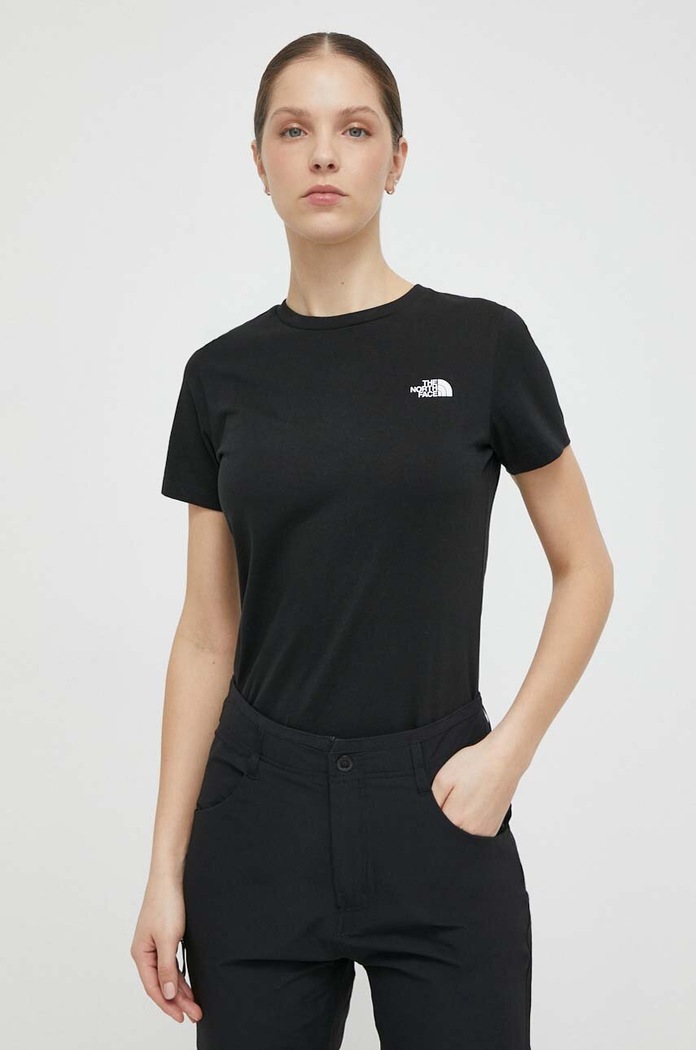 The North Face tricou uni negru NF0A87NHJK31