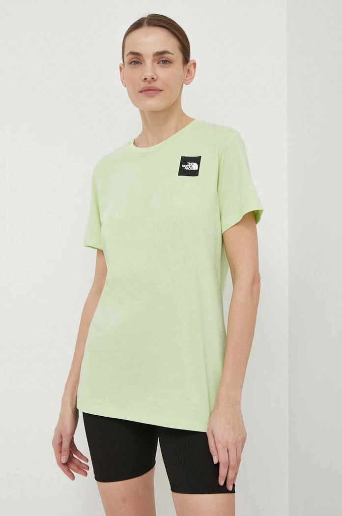 Bavlněné tričko The North Face NF0A87NEO0F1 zelená SS24