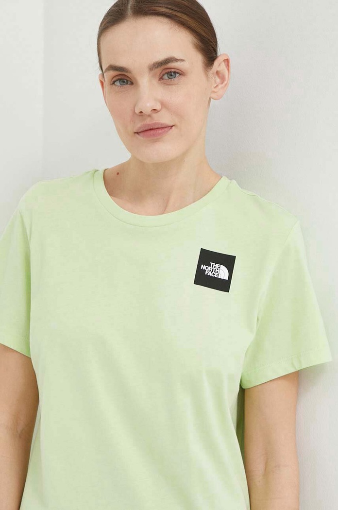 Bavlněné tričko The North Face zelená NF0A87NEO0F1