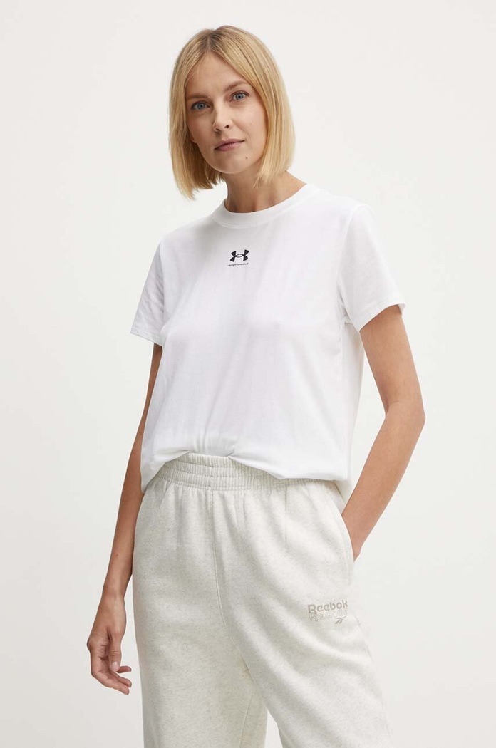 Oblečení Under Armour tričko dámské s bavlnou Campus Core 1383648 bílá