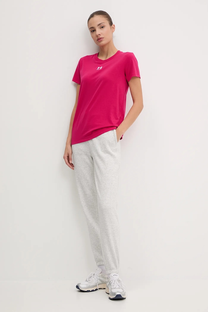 Under Armour tricou pentru femei cu bumbac Campus Core 1383648 roz SS26