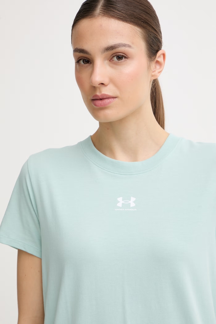 Under Armour majica za žene s pamukom Campus Core tirkizna 1383648