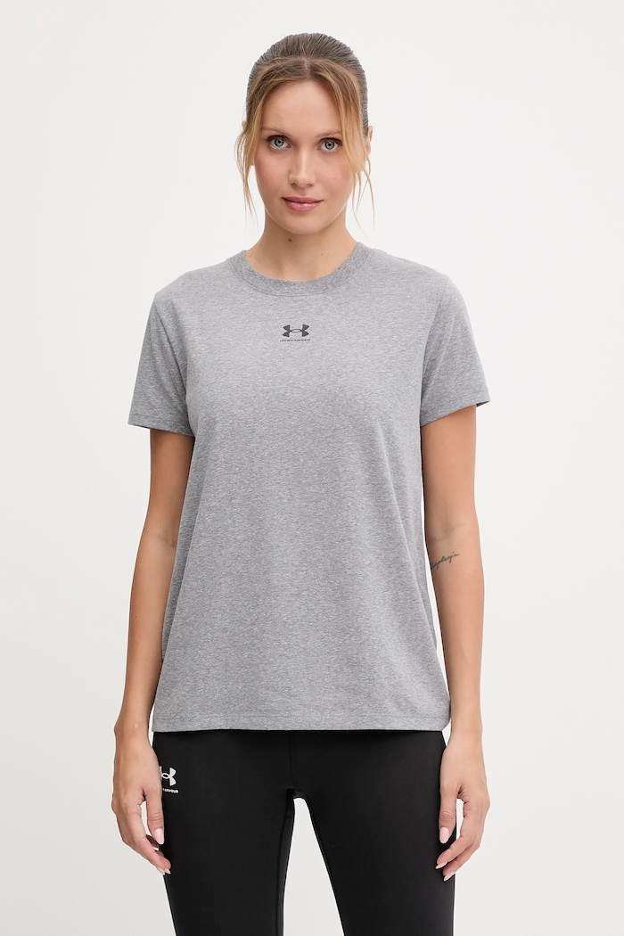 Under Armour tricou pentru femei cu bumbac Campus Core melanj gri 1383648