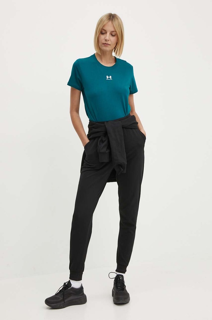 Under Armour tricou pentru femei cu bumbac Campus Core 1383648 verde SS26