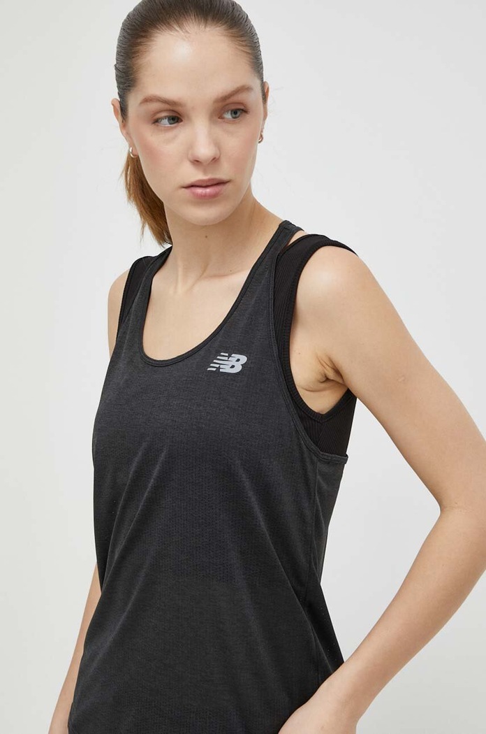 Tréninkový top New Balance WT41250BKH hladký černá WT41250BKH
