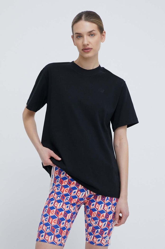 New Balance t-shirt in cotone rilassato nero WT41501BK