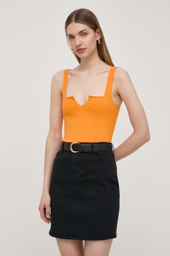 Top Karl Lagerfeld slim oranžová 241W1717
