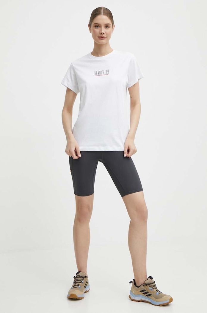 The North Face tricou din bumbac NF0A87E9FN41 alb SS24