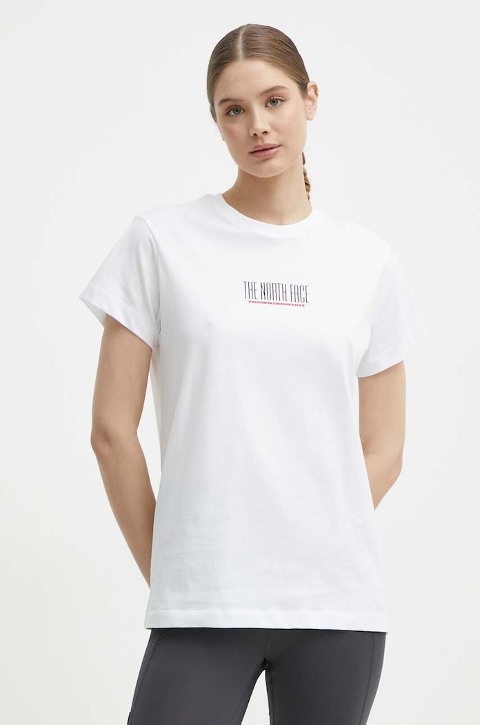 The North Face tricou din bumbac alb NF0A87E9FN41