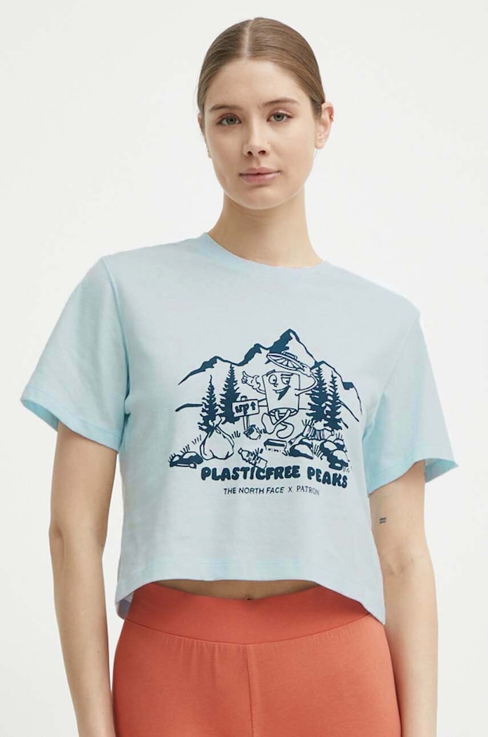 Pamučna majica The North Face pamuk plava NF0A87E0O0R1