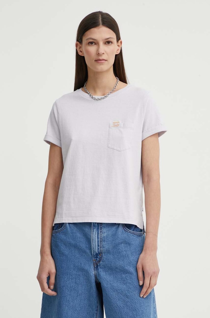 Βαμβακερό μπλουζάκι Levi's βαμβάκι μωβ A7212