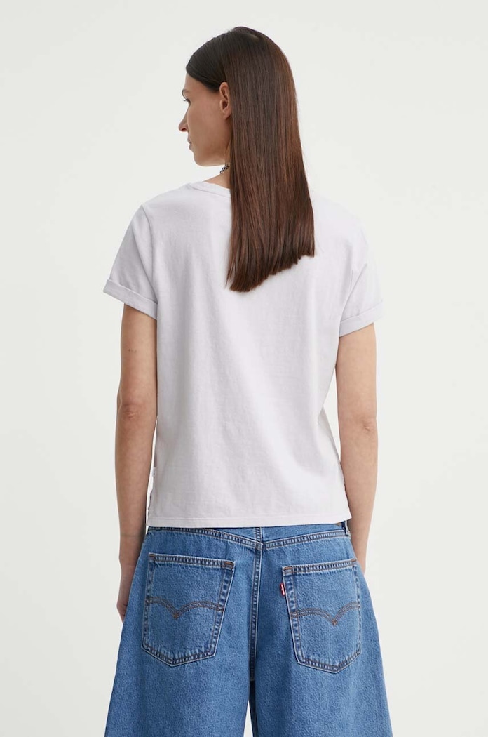 Ρούχα Βαμβακερό μπλουζάκι Levi's A7212 μωβ