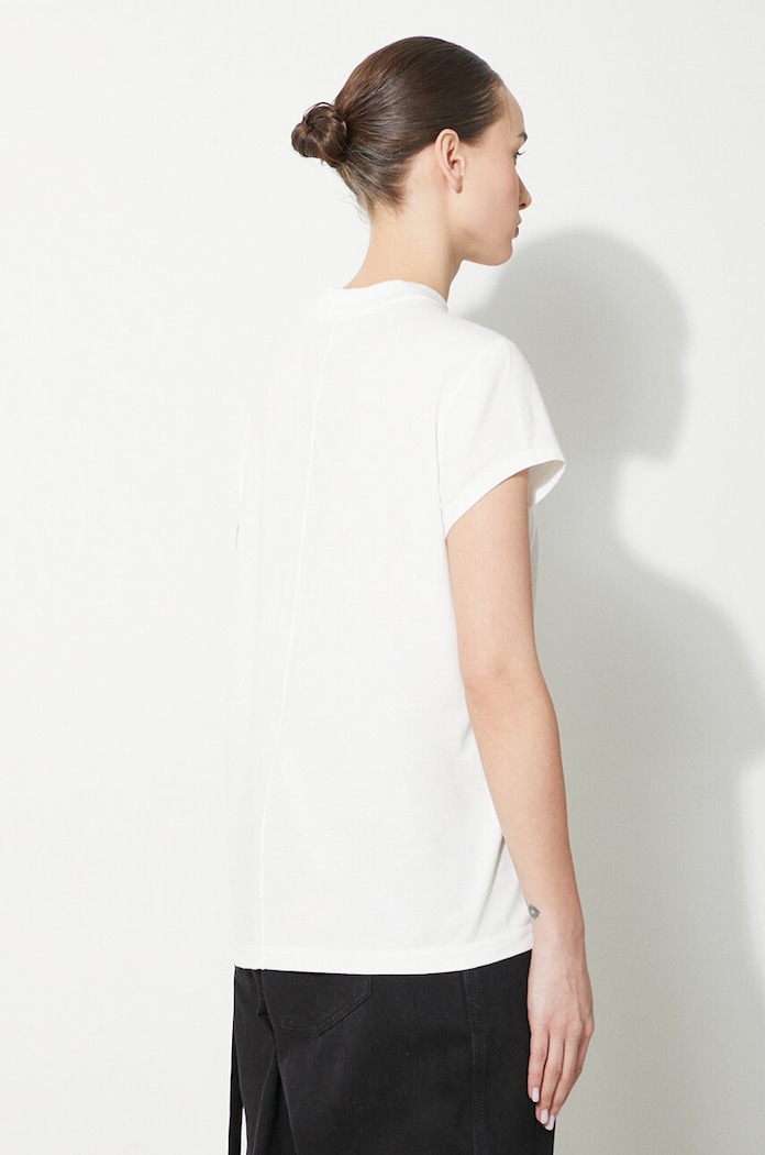 Ρούχα Βαμβακερό μπλουζάκι Rick Owens Small Level T-Shirt DS01D1208.RN.11 λευκό