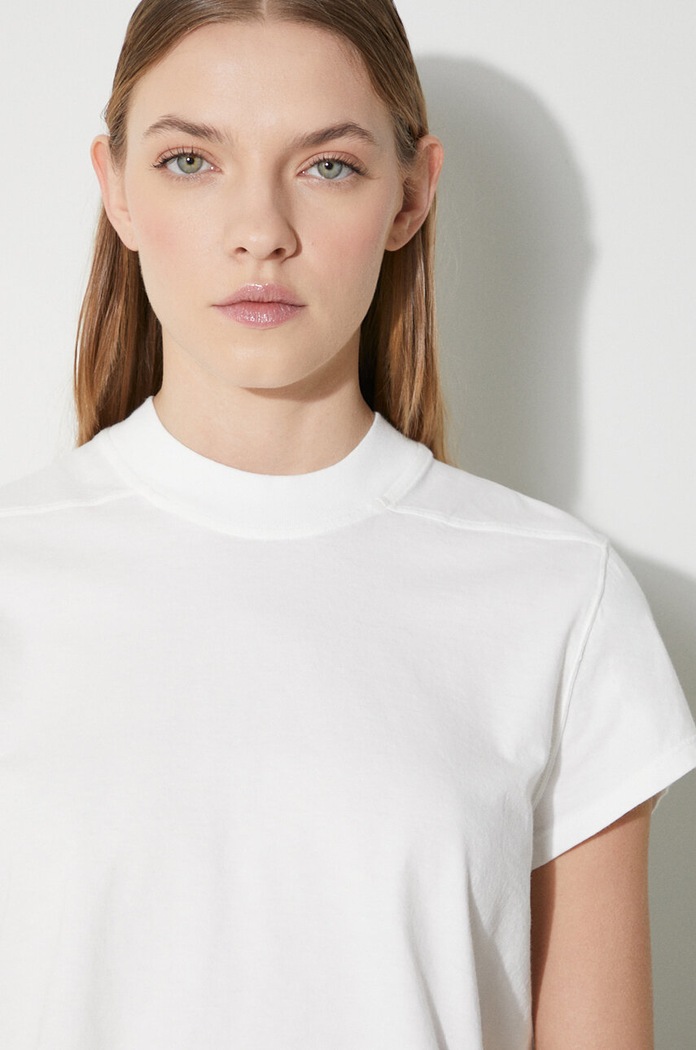 Rick Owens cotton t-shirt Cropped Small Level T-Shirt DS01D1207.RN.11 white