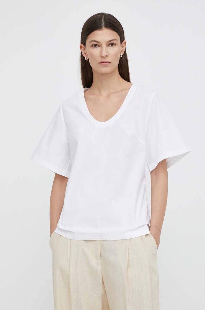 By Malene Birger bluza uni alb Q72079005