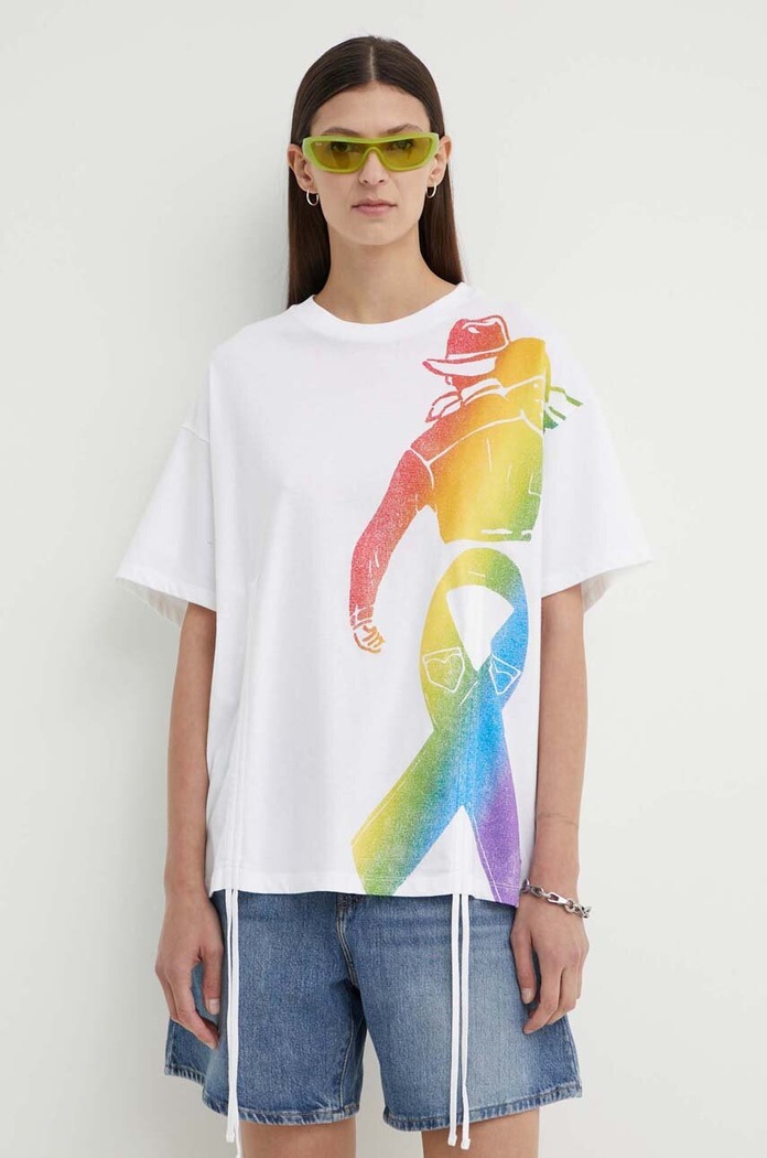 Βαμβακερό μπλουζάκι Levi's Pride στάμπα λευκό A7941