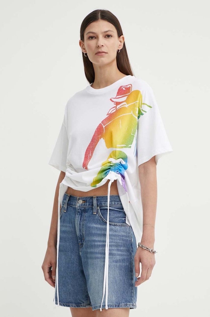 Βαμβακερό μπλουζάκι Levi's Pride λευκό A7941