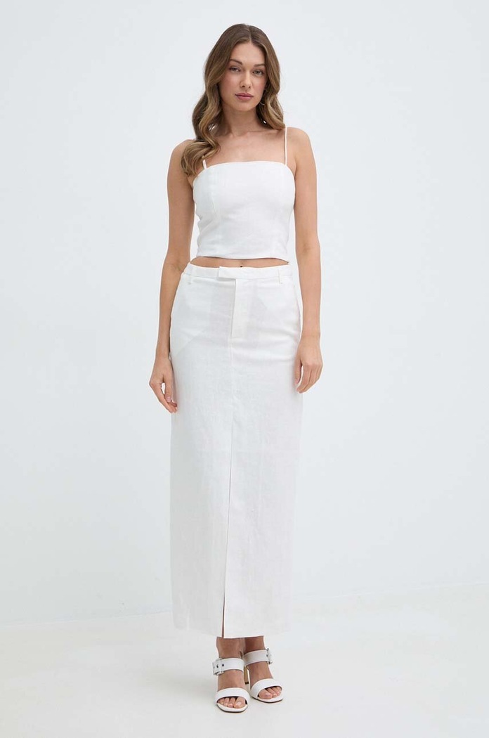 Ľanový top Bardot SITA 59261TB.IVORY biela SS24