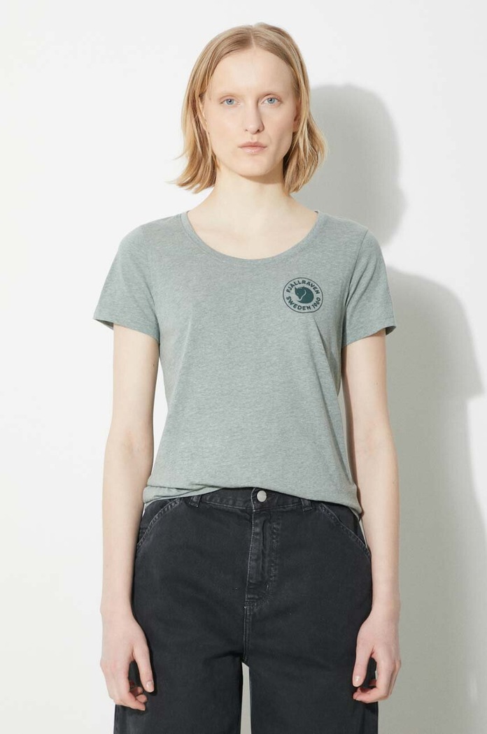 Μπλουζάκι Fjallraven 1960 Logo T-shirt W μελανζέ πράσινο F83513.614.999