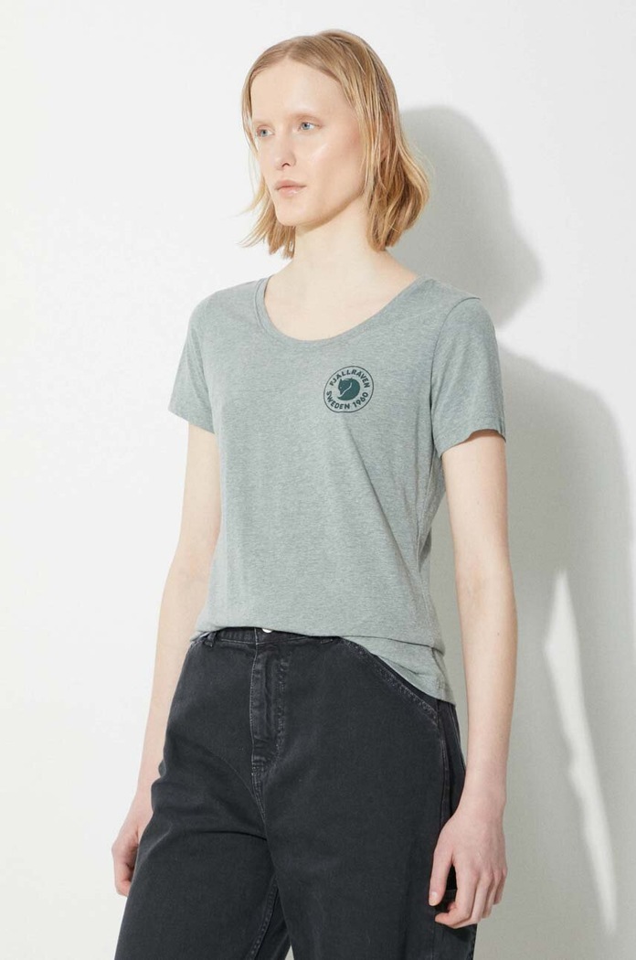Μπλουζάκι Fjallraven 1960 Logo T-shirt W πράσινο F83513.614.999