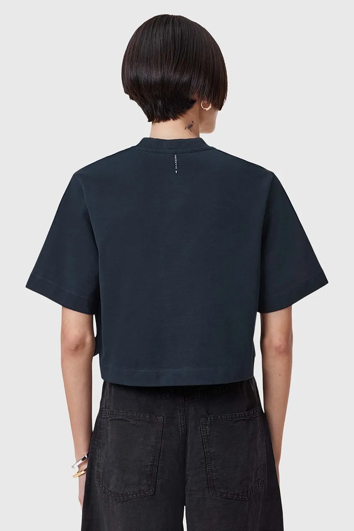 Bavlněné tričko AllSaints LOTTIE TEE námořnická modř W132JA