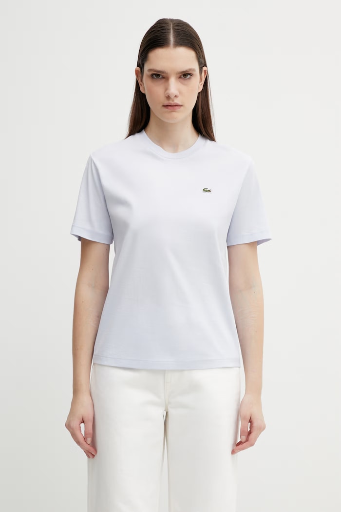 Lacoste T-shirt bawełniany damski niebieski TF7215