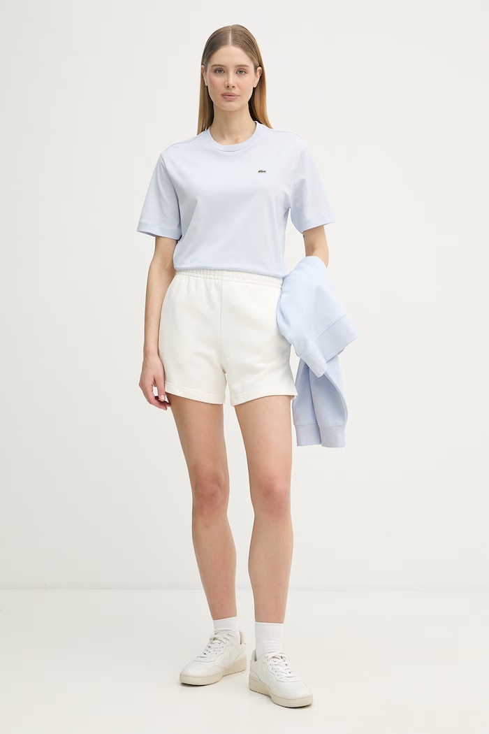 Lacoste tricou damski din bumbac TF7215 albastru SS26