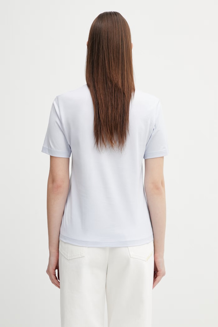 Odzież Lacoste T-shirt bawełniany damski TF7215 niebieski