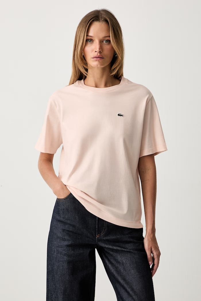 Lacoste t-shirt cotton Women's pink TF7215