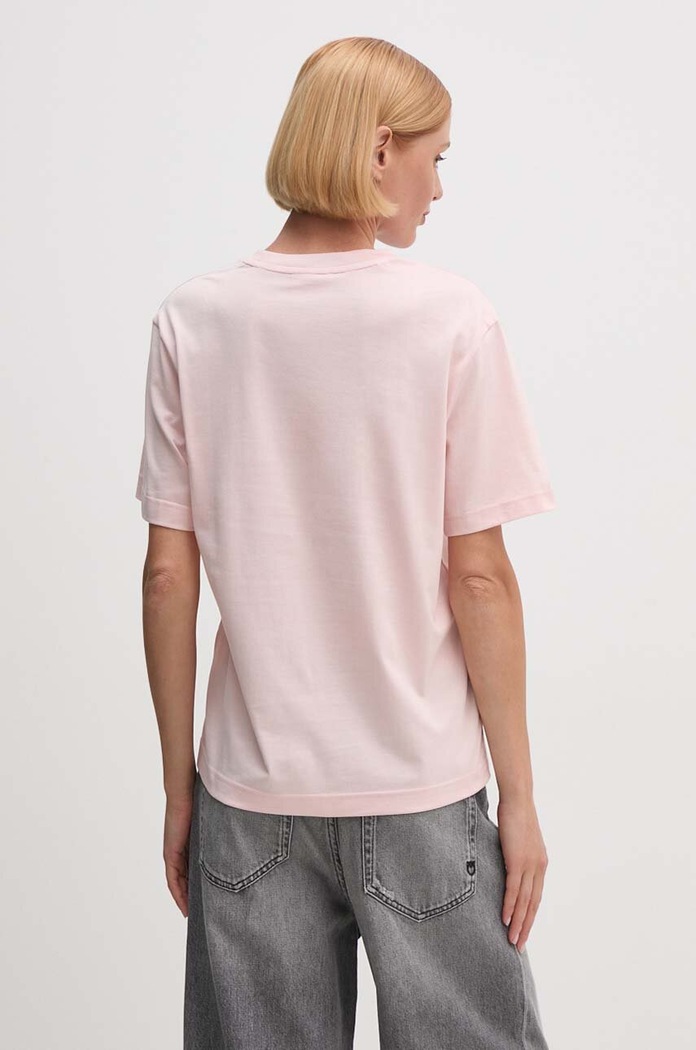Odzież Lacoste T-shirt damski bawełniany TF7215 różowy