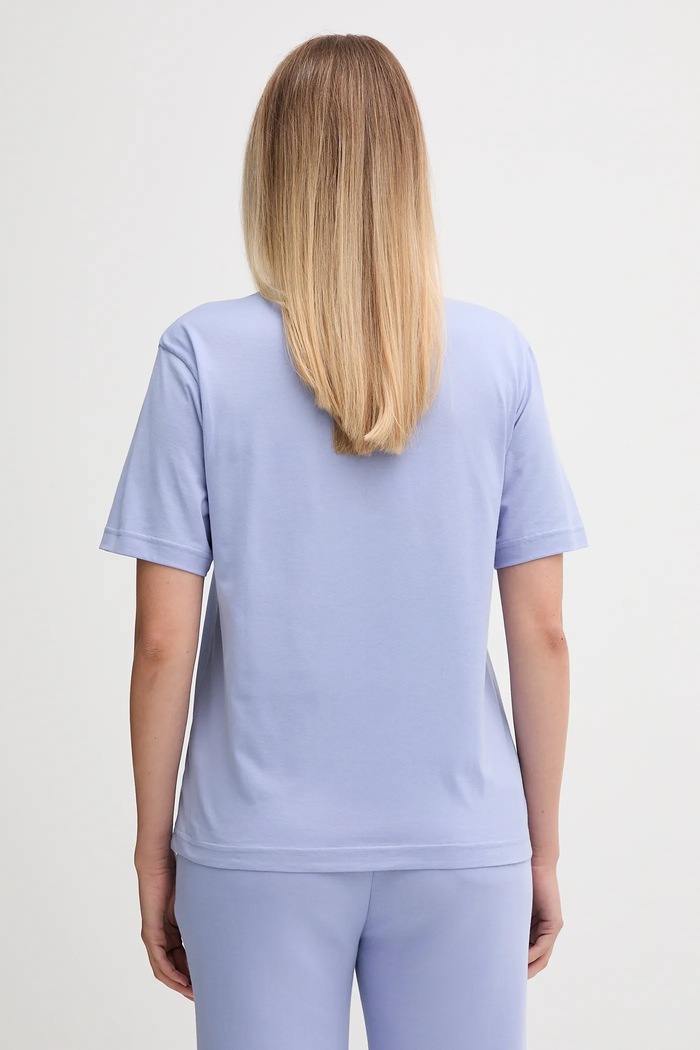 Îmbrăcăminte Lacoste tricou pentru femei, din bumbac TF7215 albastru