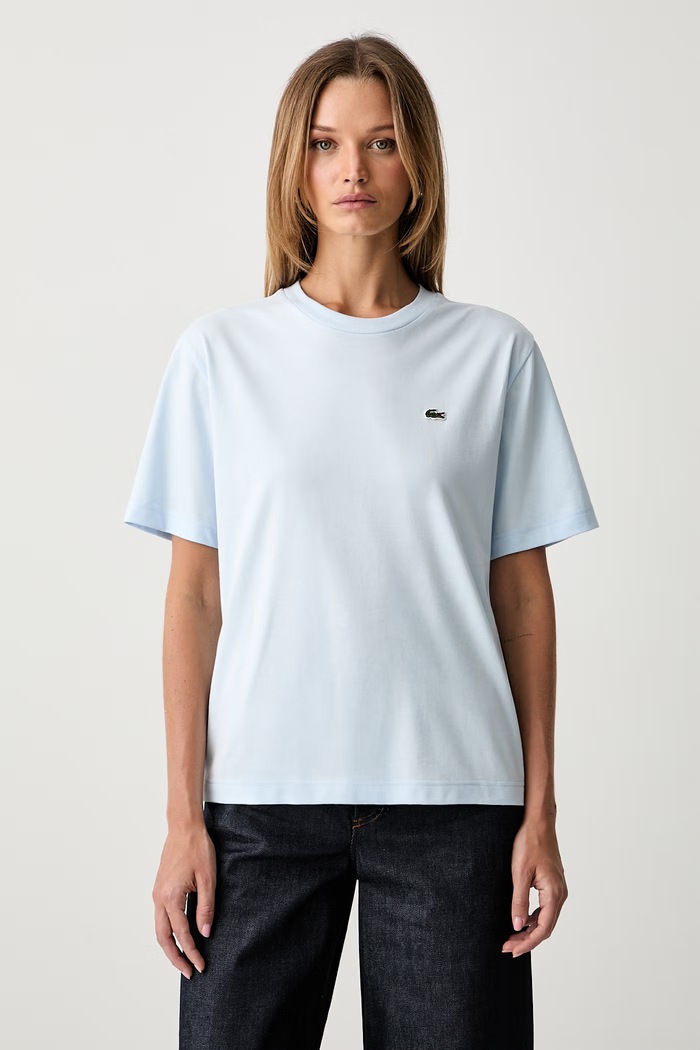 Lacoste футболка для женщин из хлопка голубой TF7215