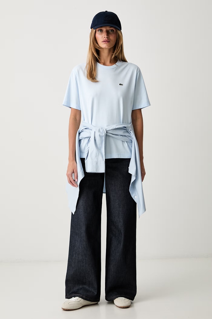 Lacoste футболка для женщин из хлопка TF7215 голубой SS26