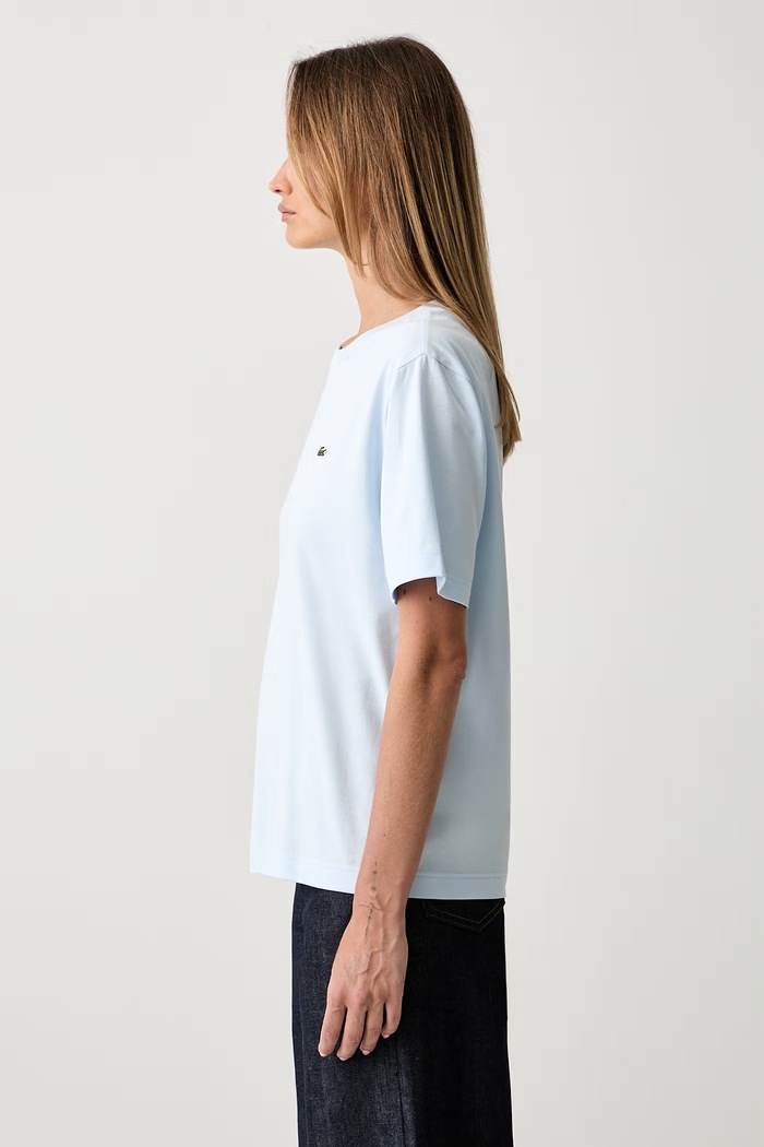 Lacoste футболка для женщин из хлопка голубой TF7215