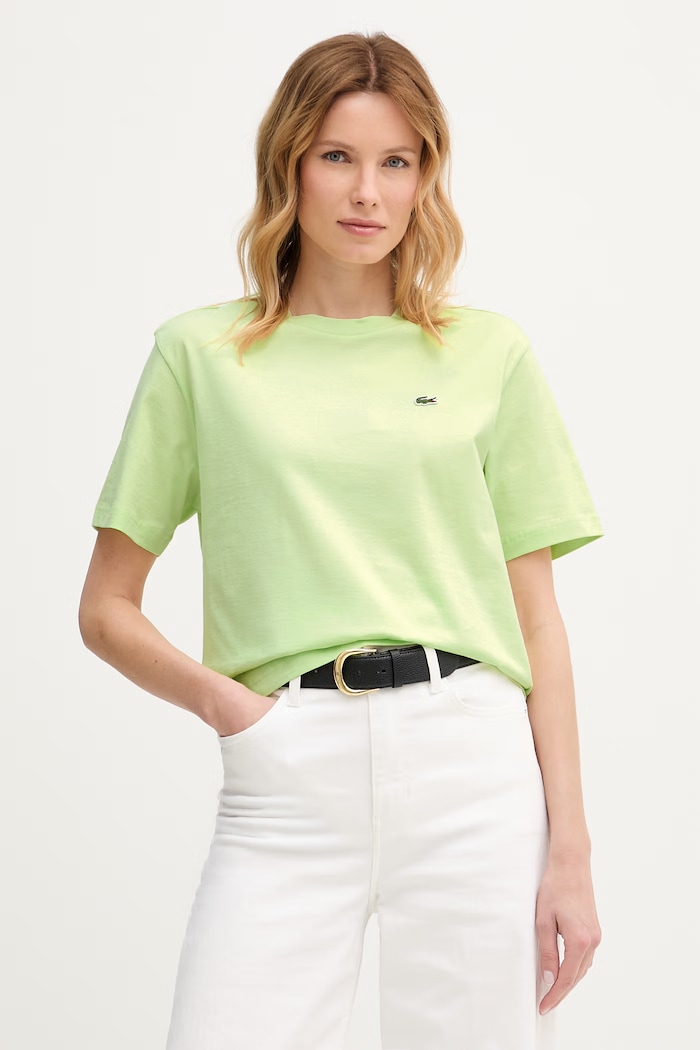 Lacoste t-shirt Γυναικείο βαμβακερό πράσινο TF7215