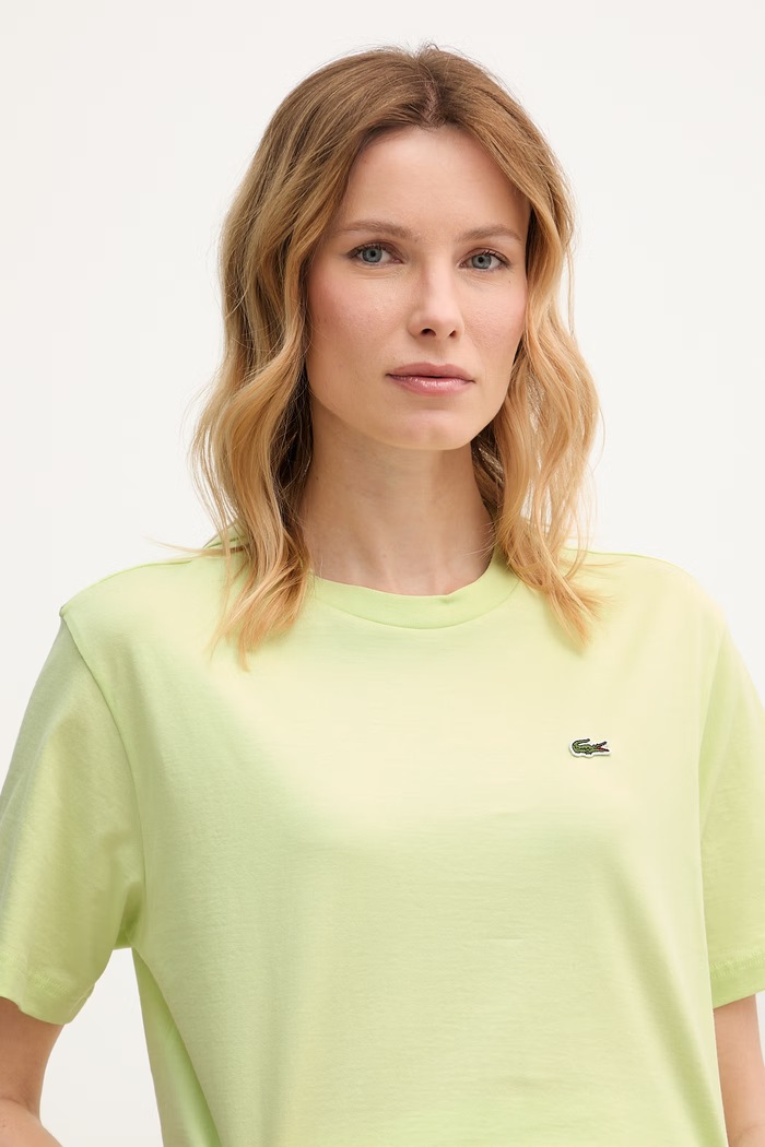 Lacoste t-shirt Γυναικείο βαμβακερό πράσινο TF7215