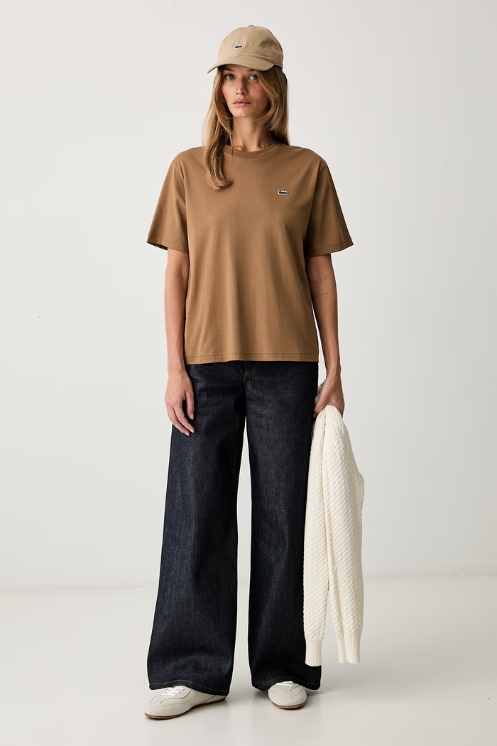 Lacoste tričko dámské bavlněné TF7215 hnědá SS26