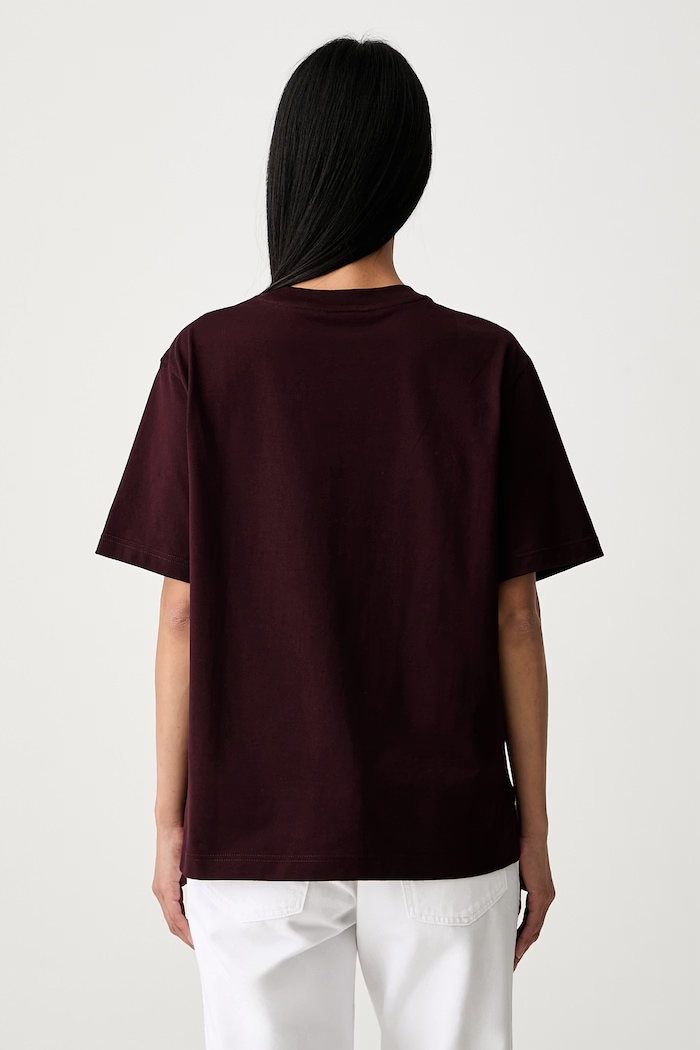 Odzież Lacoste T-shirt damski bawełniany TF7215 bordowy
