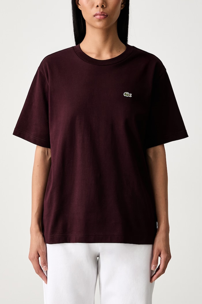 Lacoste T-shirt damski bawełniany TF7215 bordowy