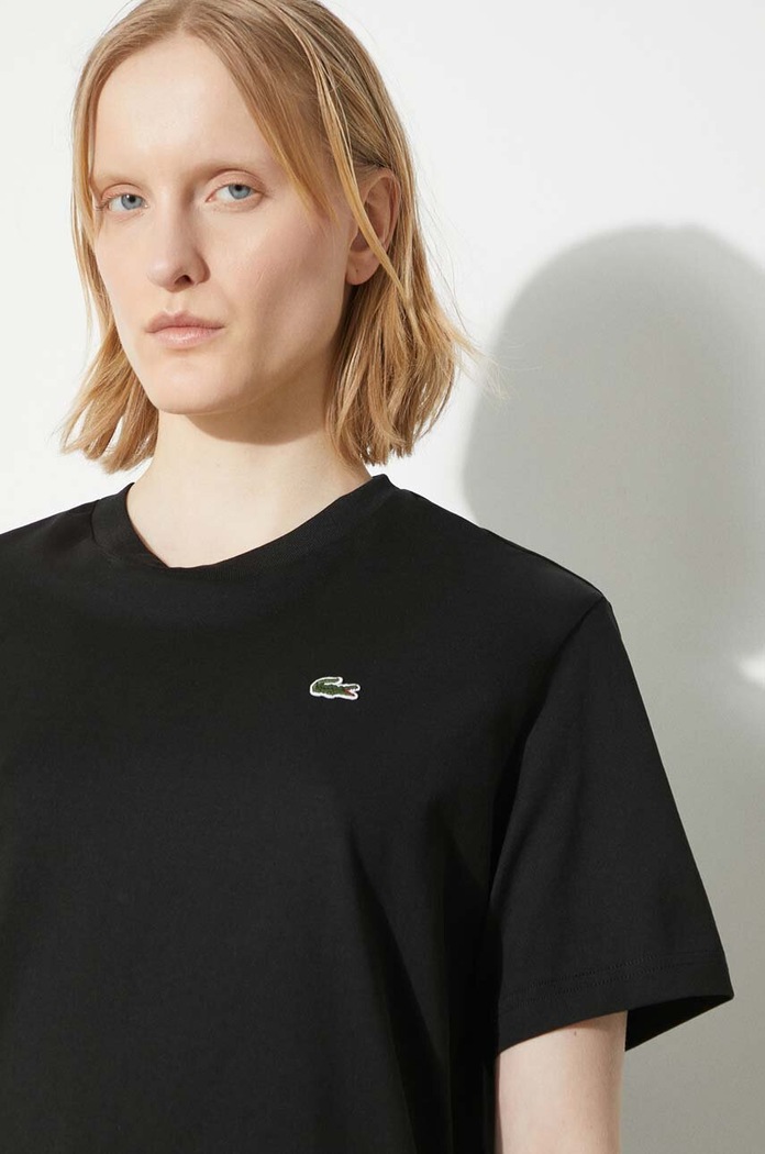 Lacoste T-shirt bawełniany damski TF7215 czarny