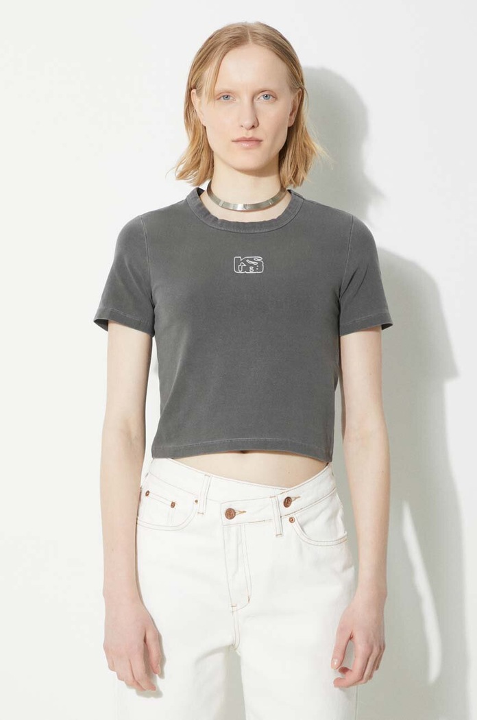 KSUBI t-shirt Stacked Baby Ss Tee Charcoal elasztánnal szürke WSP24TE001