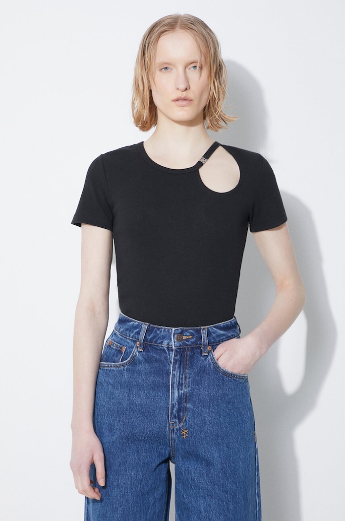 KSUBI t-shirt Arise Cut Out Ss Tee Black elasztánnal fekete WSP24TE012