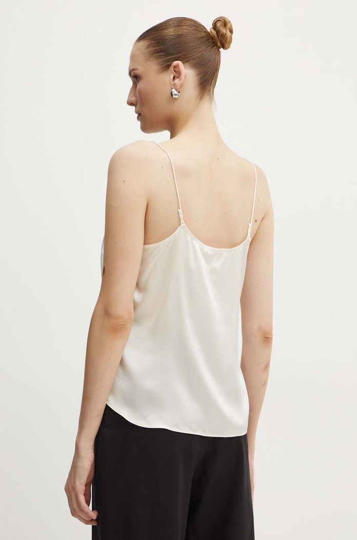 Hedvábný top Custommade Yazmira 999312101 béžová
