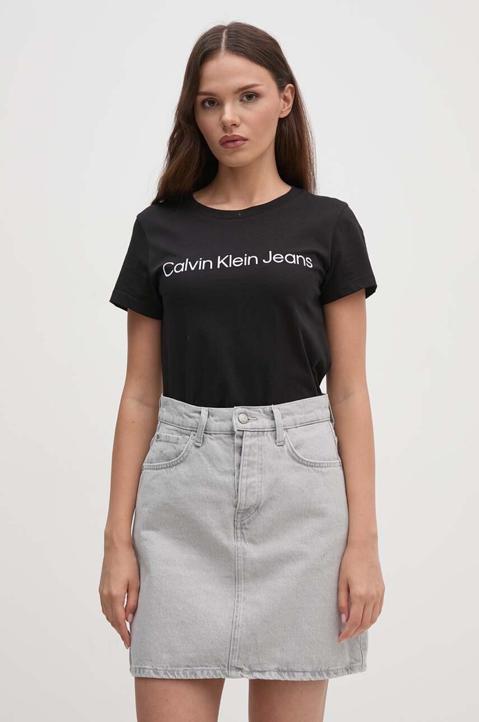 T-shirt bawełniany 2-pack Calvin Klein Jeans J20J220161 czarny