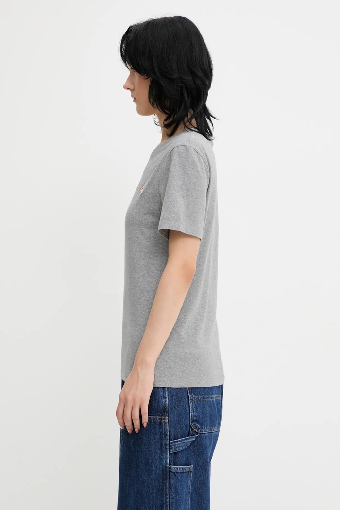 Maison Kitsuné cotton t-shirt Baby Fox Patch Regular Tee Shirt MW00110KJ0008 gray SS25