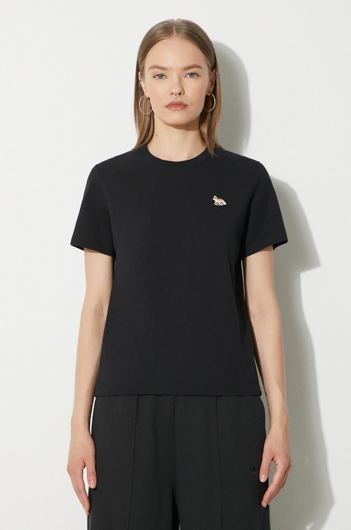Maison Kitsuné cotton t-shirt Baby Fox Patch Regular Tee Shirt black MW00110KJ0008