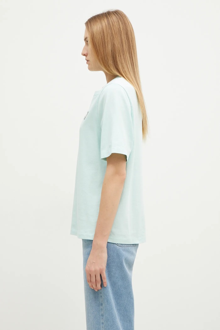 Βαμβακερό μπλουζάκι Maison Kitsuné Bold Fox Head Patch Comfort MW00127KJ0119 τιρκουάζ AA00
