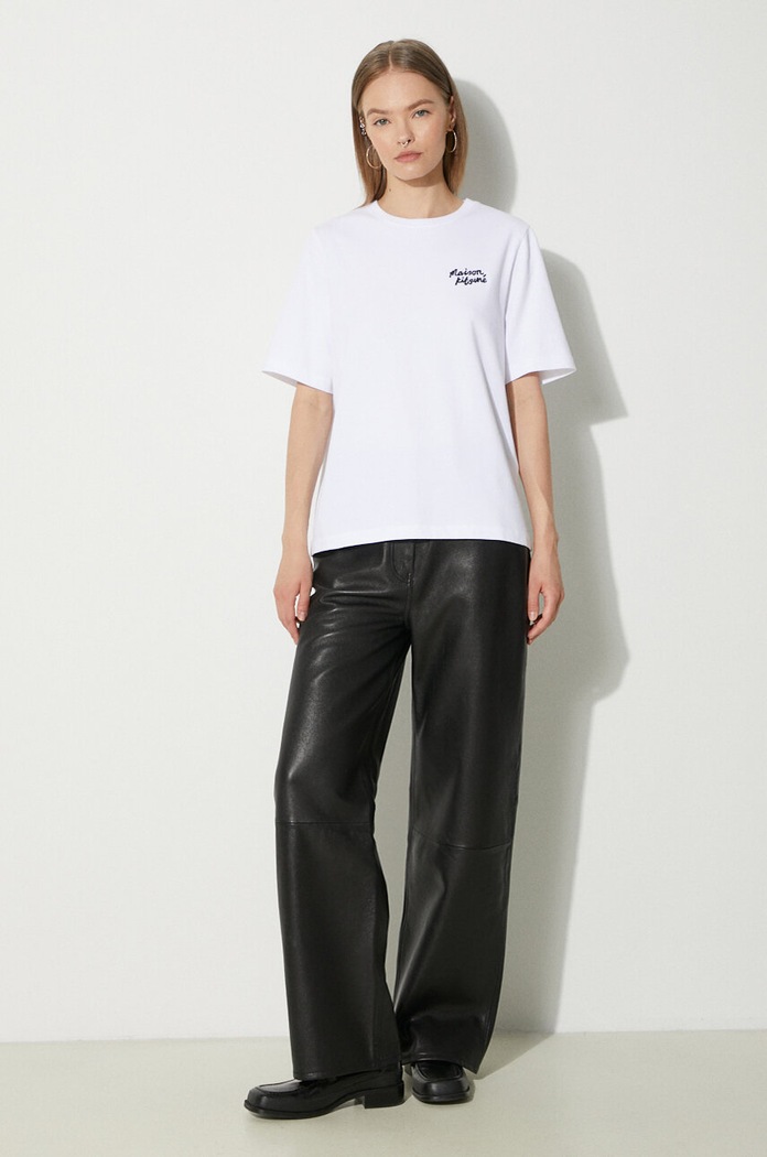 Maison Kitsuné cotton t-shirt Handwriting Comfort MW00126KJ0119 white SS25